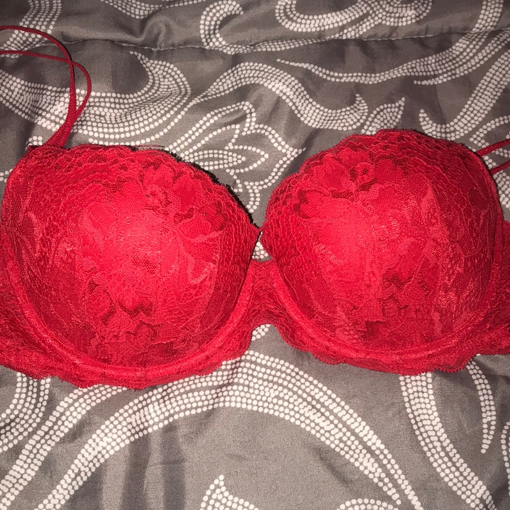 PINK Push-up Date Bra- Red